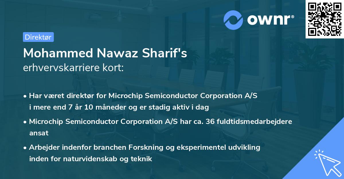 Mohammed Nawaz Sharif's erhvervskarriere kort