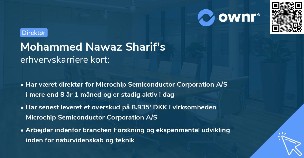 Mohammed Nawaz Sharif's erhvervskarriere kort