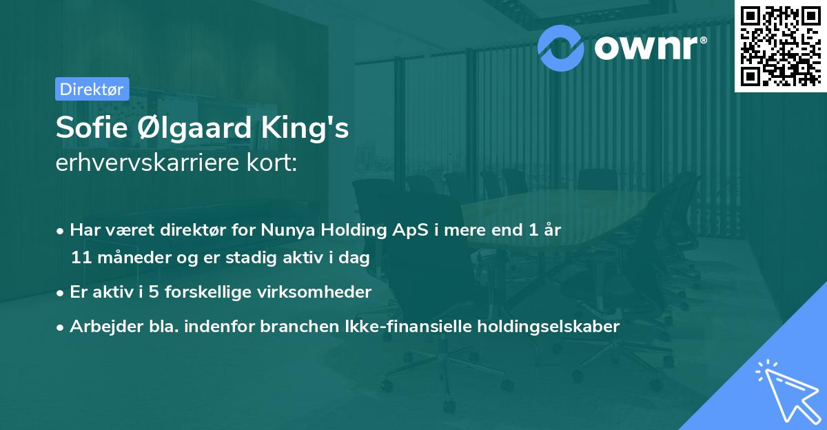 Sofie Ølgaard King's erhvervskarriere kort