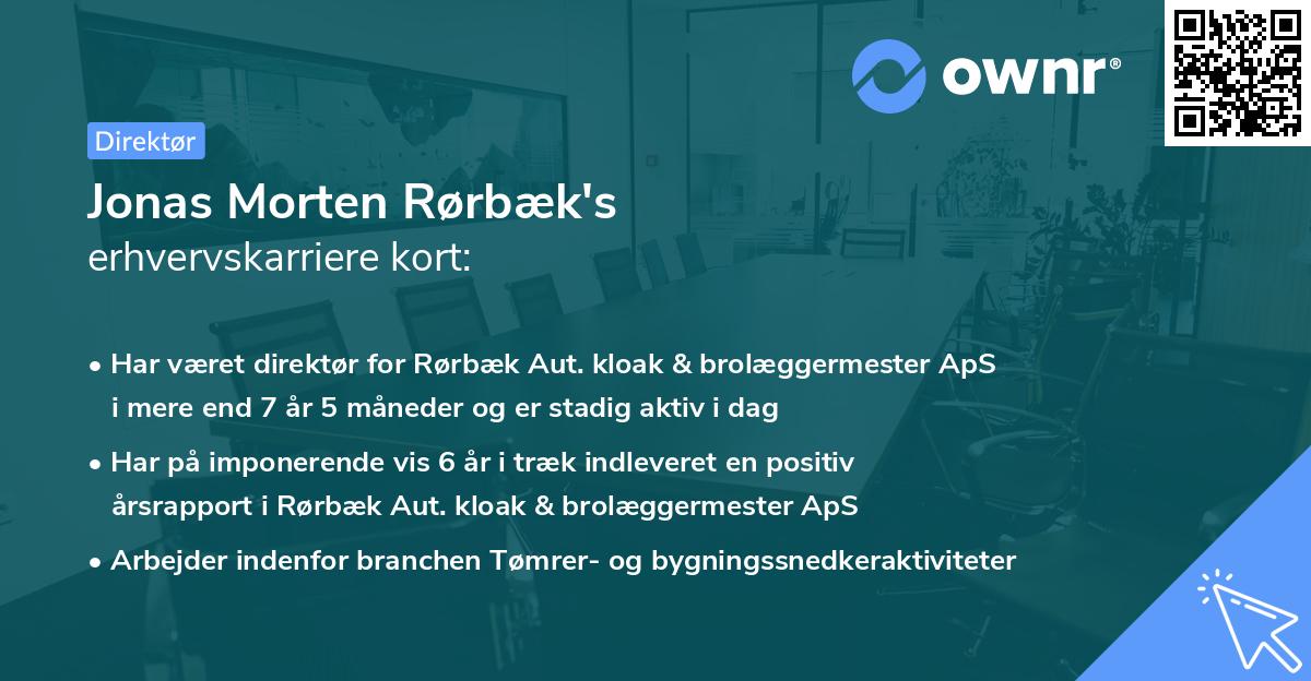 Jonas Morten Rørbæk's erhvervskarriere kort