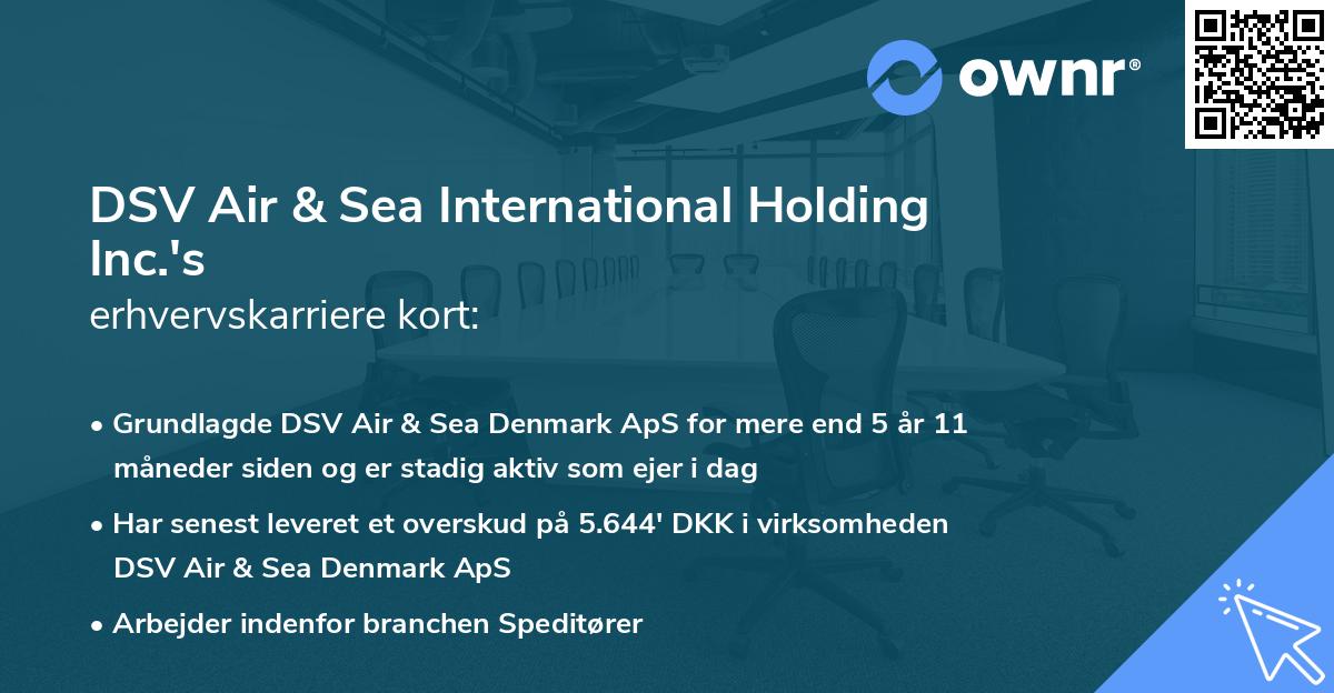 DSV Air & Sea International Holding Inc.'s erhvervskarriere kort