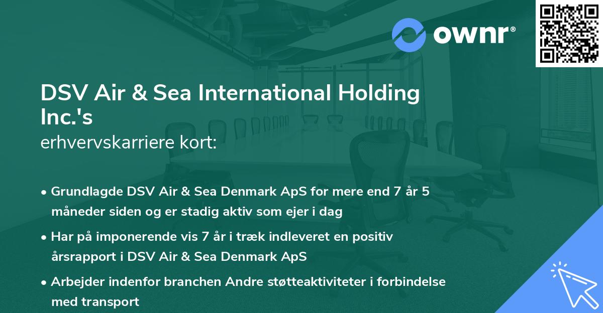 DSV Air & Sea International Holding Inc.'s erhvervskarriere kort