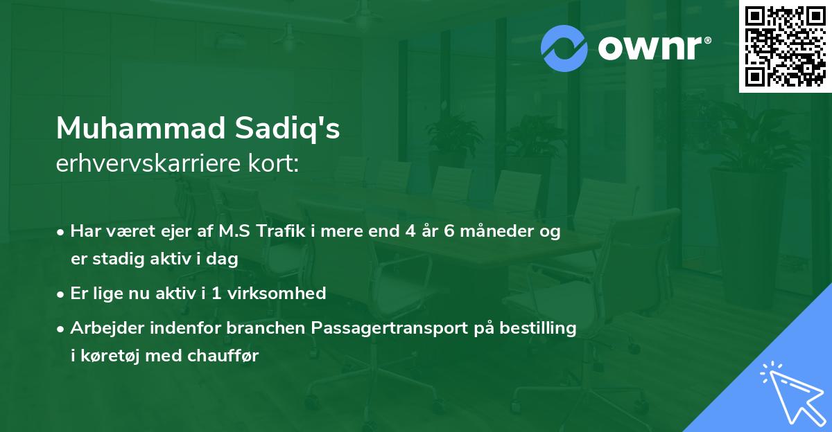 Muhammad Sadiq's erhvervskarriere kort
