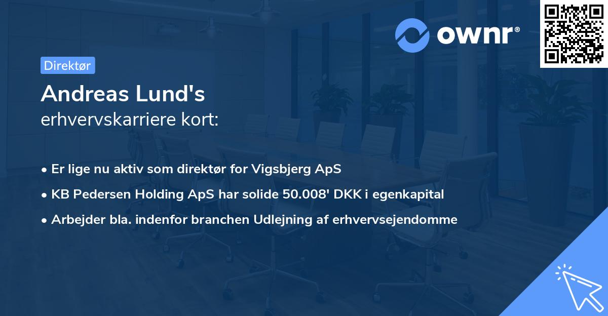 Andreas Lund's erhvervskarriere kort