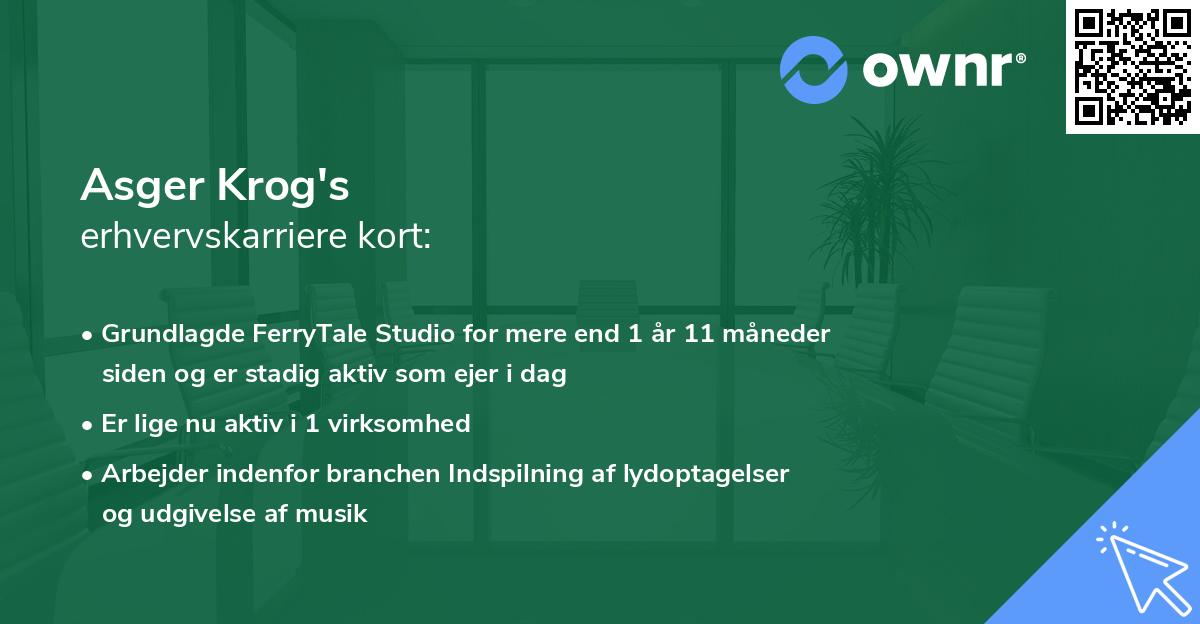 Asger Krog's erhvervskarriere kort