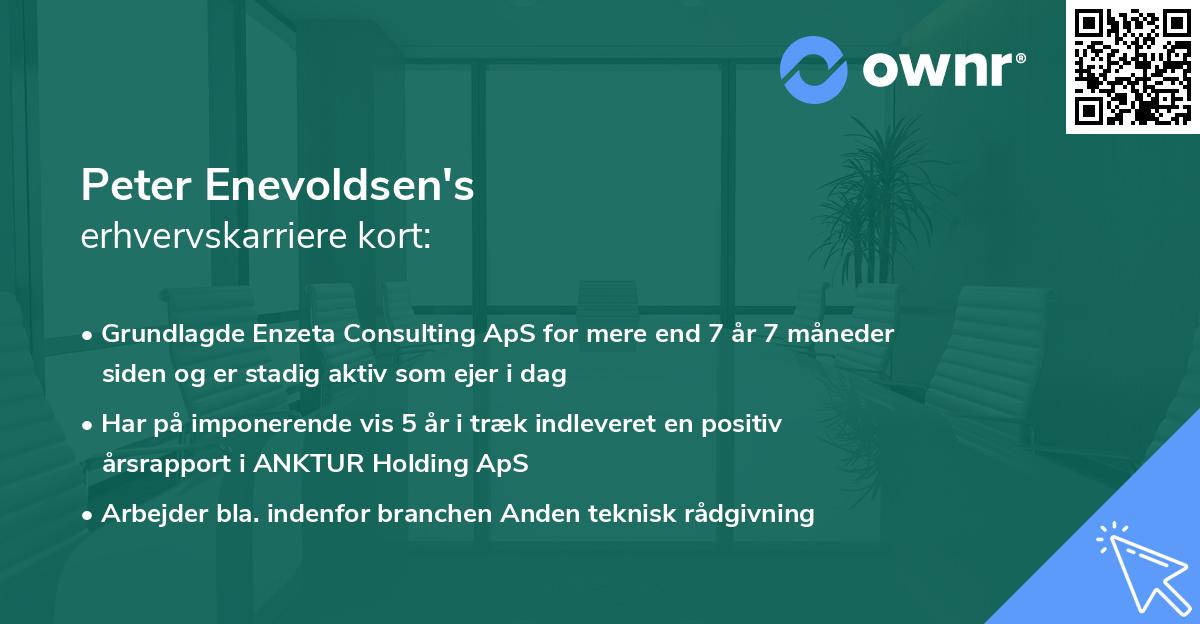 Peter Enevoldsen's erhvervskarriere kort