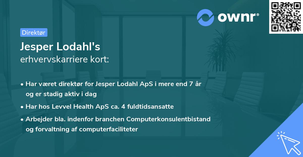 Jesper Lodahl's erhvervskarriere kort