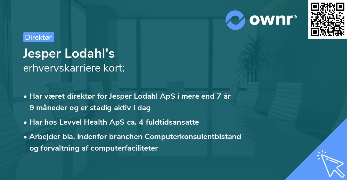 Jesper Lodahl's erhvervskarriere kort