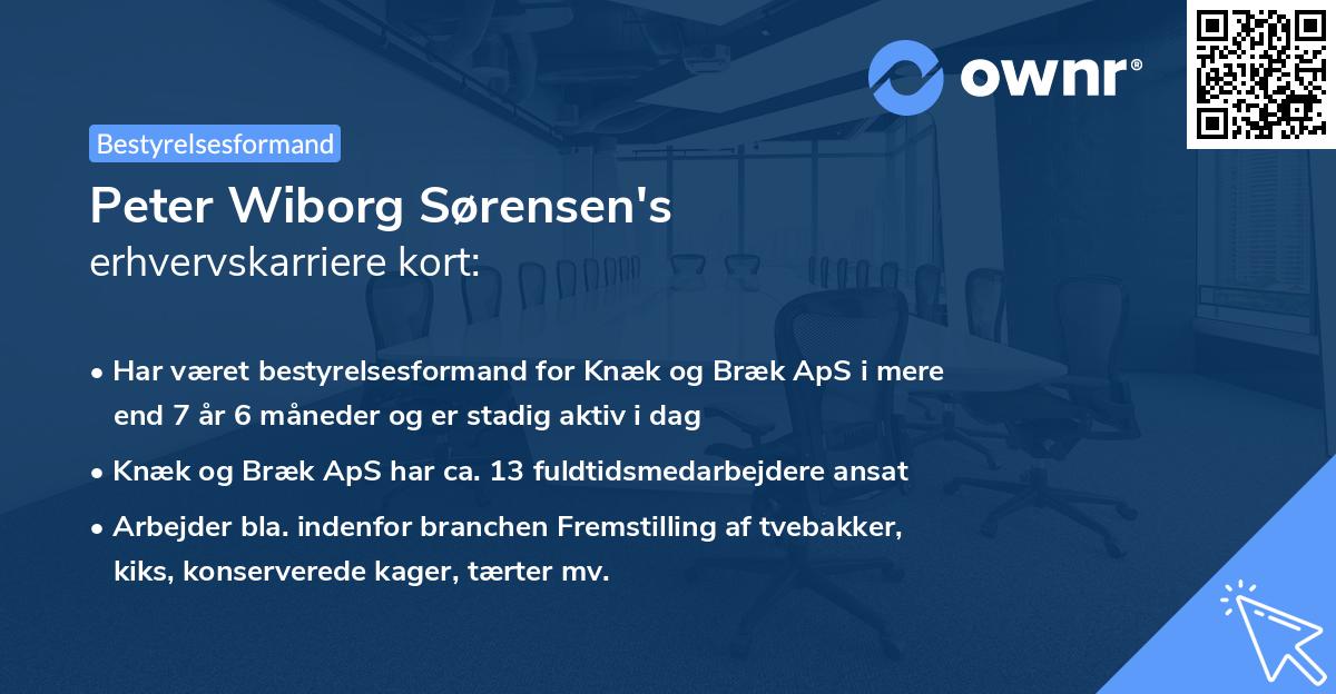 Peter Wiborg Sørensen's erhvervskarriere kort
