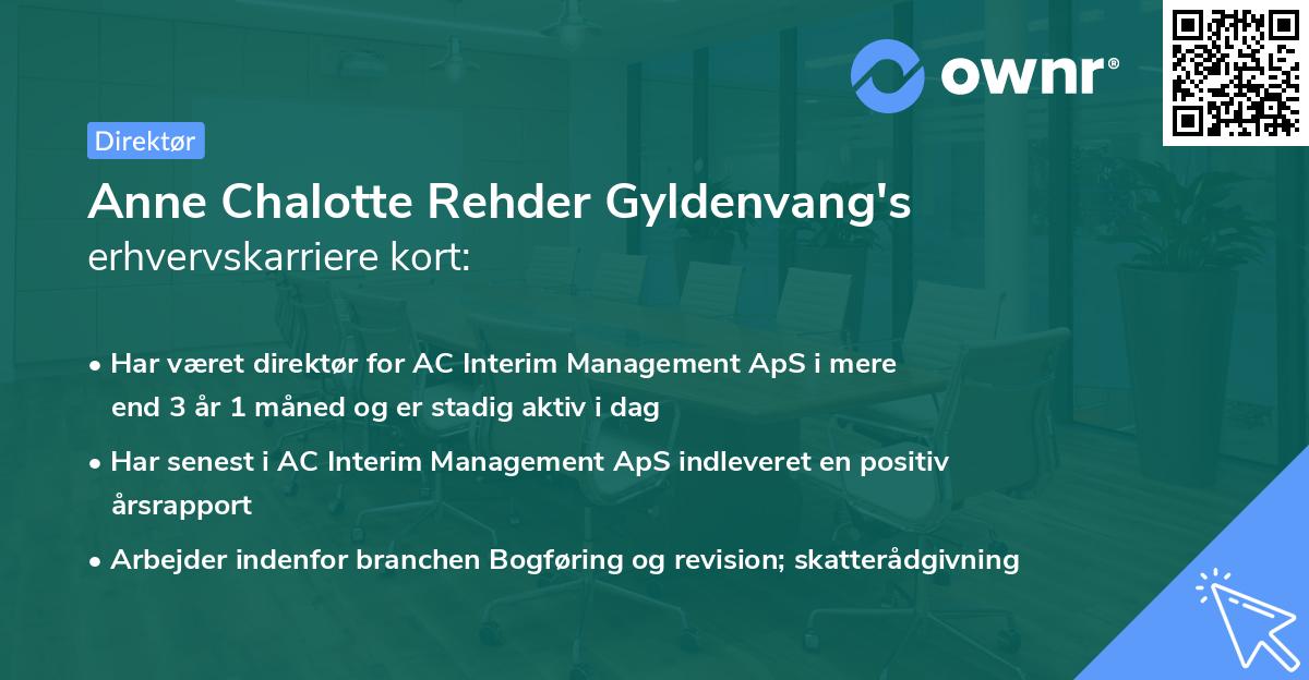 Anne Chalotte Rehder Gyldenvang's erhvervskarriere kort