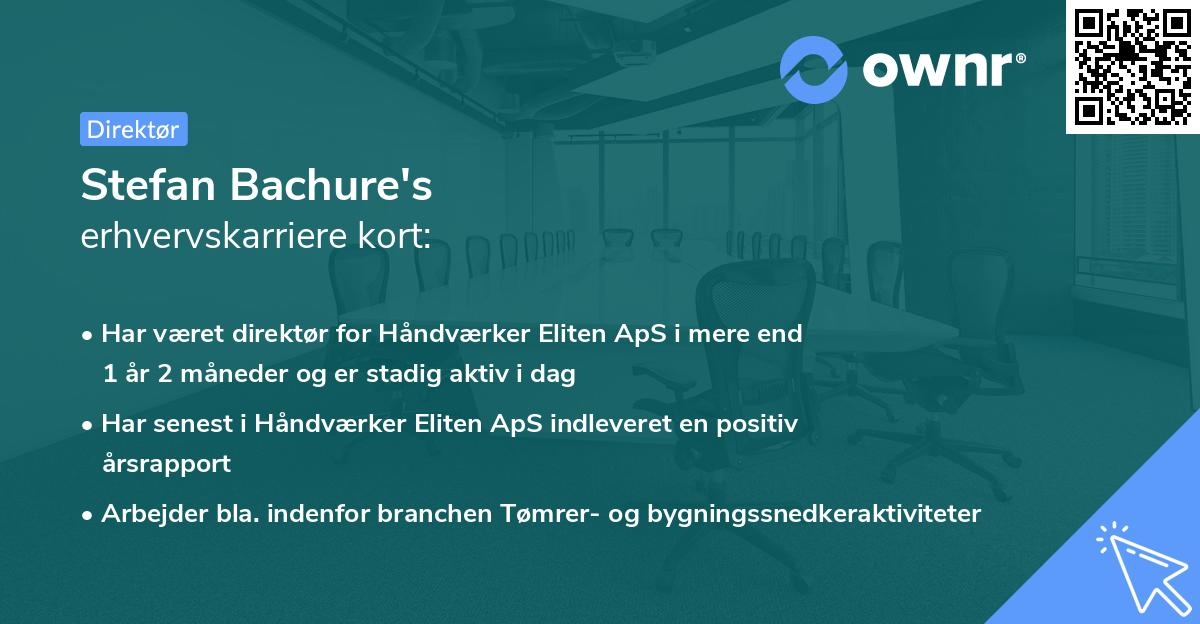 Stefan Bachure's erhvervskarriere kort