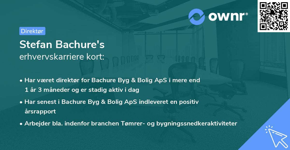 Stefan Bachure's erhvervskarriere kort