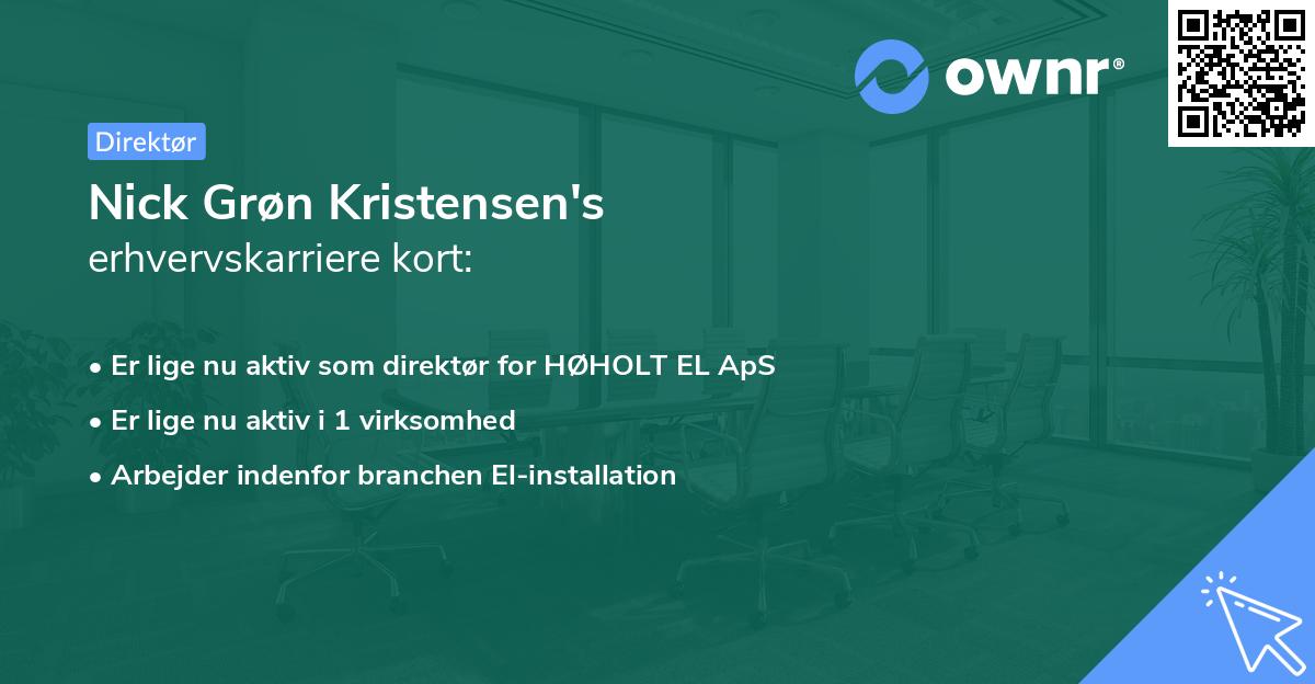 Nick Grøn Kristensen's erhvervskarriere kort