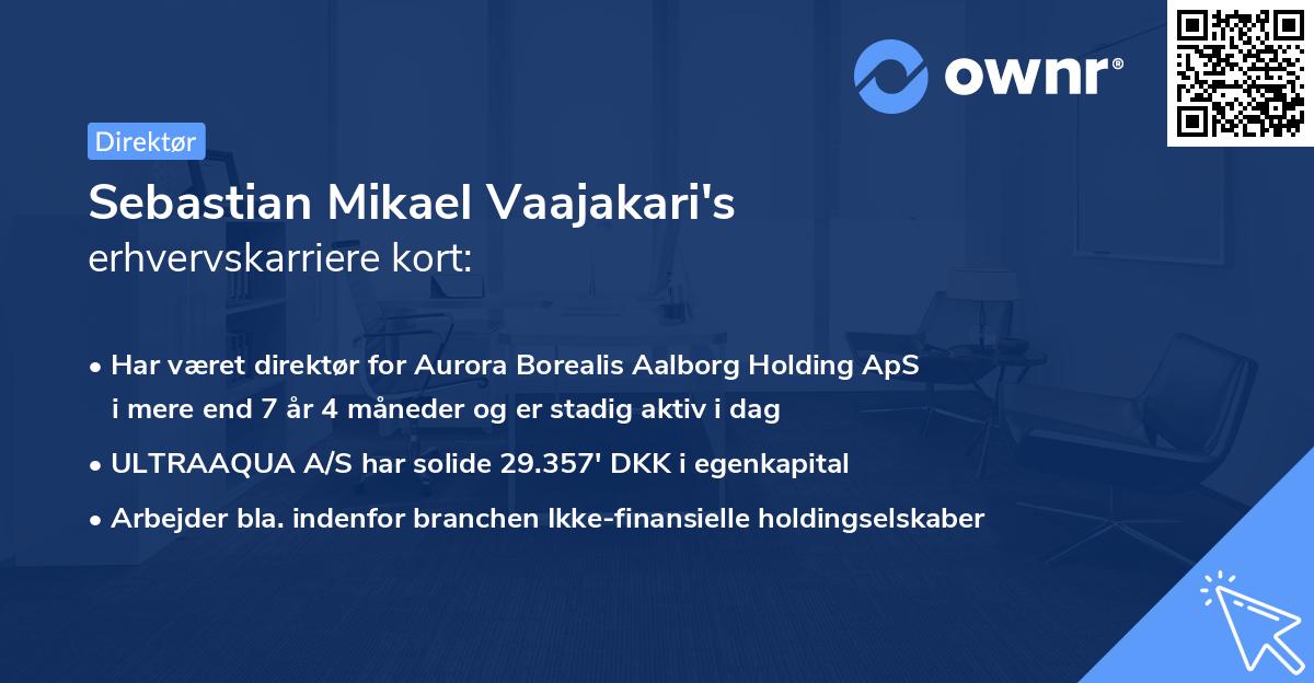 Sebastian Mikael Vaajakari's erhvervskarriere kort