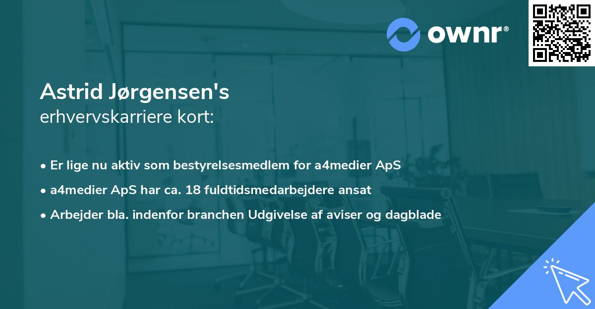 Astrid Jørgensen's erhvervskarriere kort