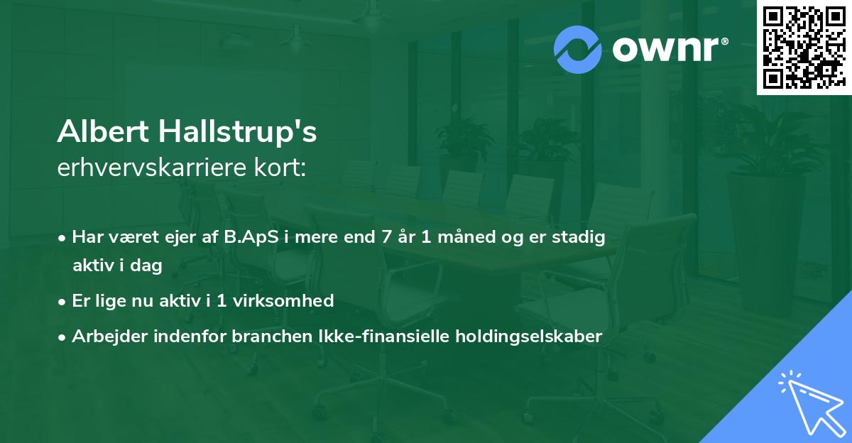 Albert Hallstrup's erhvervskarriere kort