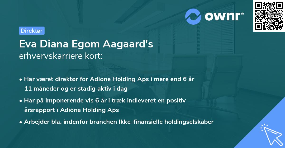 Eva Diana Egom Aagaard's erhvervskarriere kort