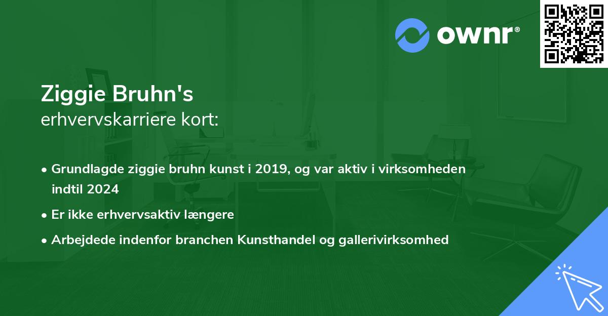 Ziggie Bruhn's erhvervskarriere kort