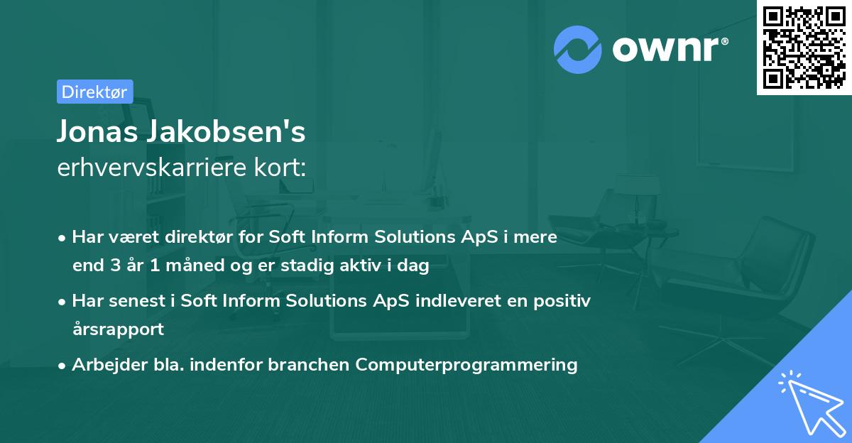 Jonas Jakobsen's erhvervskarriere kort