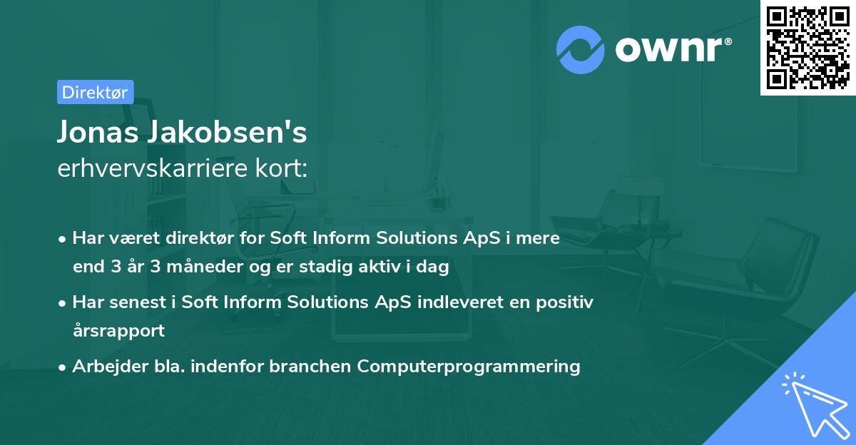 Jonas Jakobsen's erhvervskarriere kort
