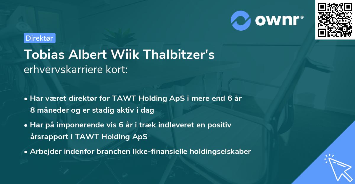 Tobias Albert Wiik Thalbitzer's erhvervskarriere kort