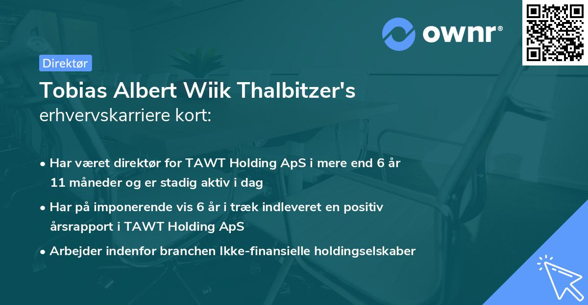 Tobias Albert Wiik Thalbitzer's erhvervskarriere kort