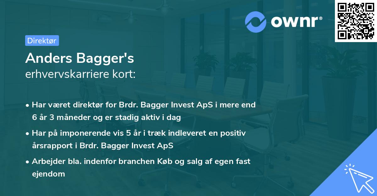 Anders Bagger's erhvervskarriere kort