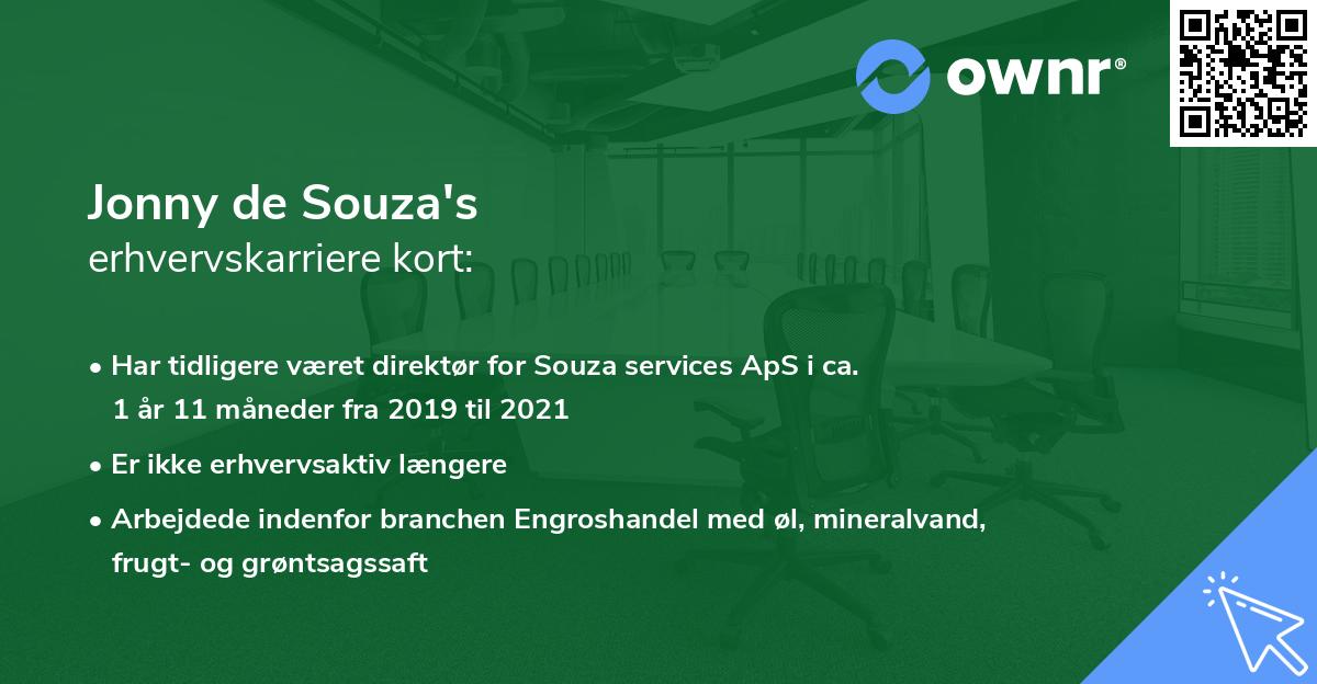 Jonny de Souza's erhvervskarriere kort