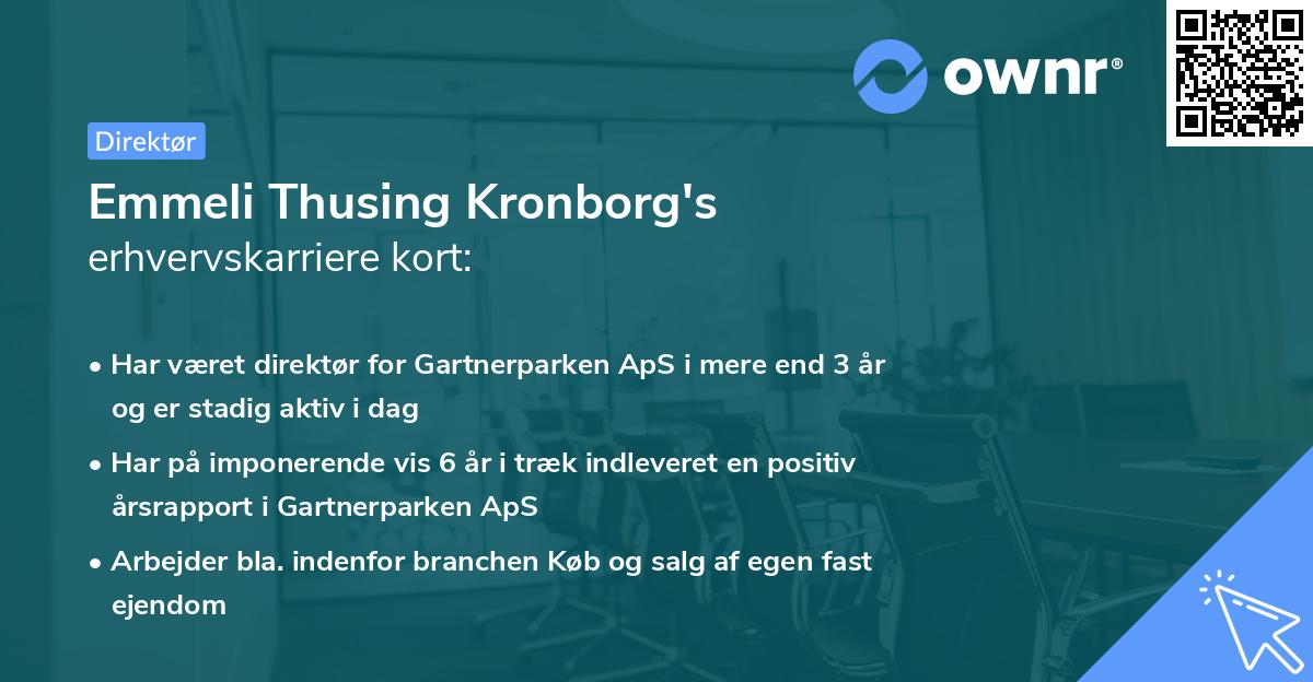 Emmeli Thusing Kronborg's erhvervskarriere kort