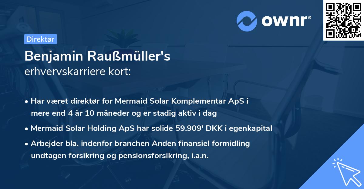 Benjamin Raußmüller's erhvervskarriere kort