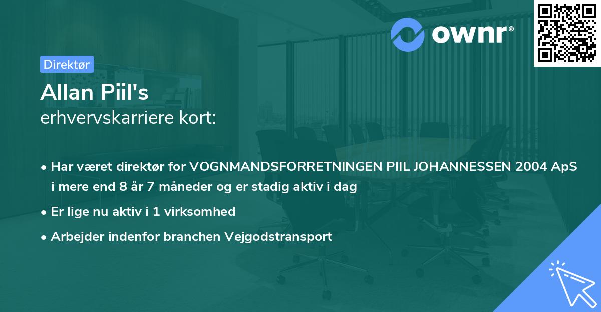 Allan Piil's erhvervskarriere kort