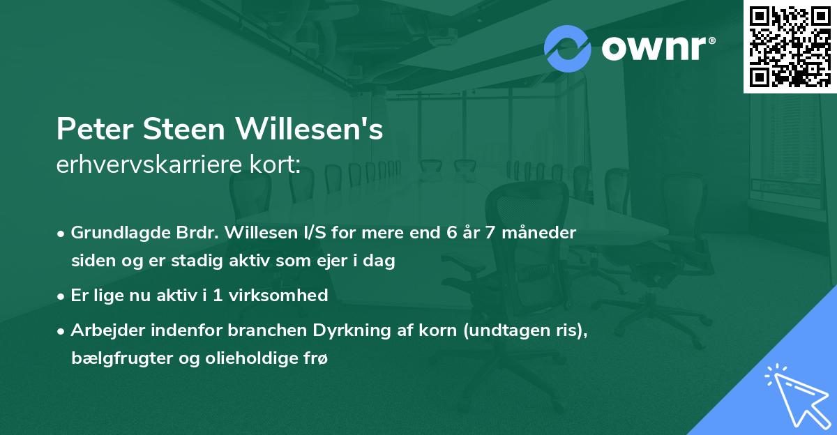 Peter Steen Willesen's erhvervskarriere kort
