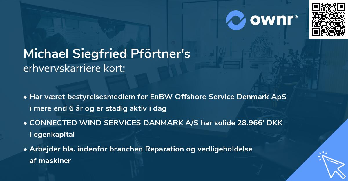 Michael Siegfried Pförtner's erhvervskarriere kort
