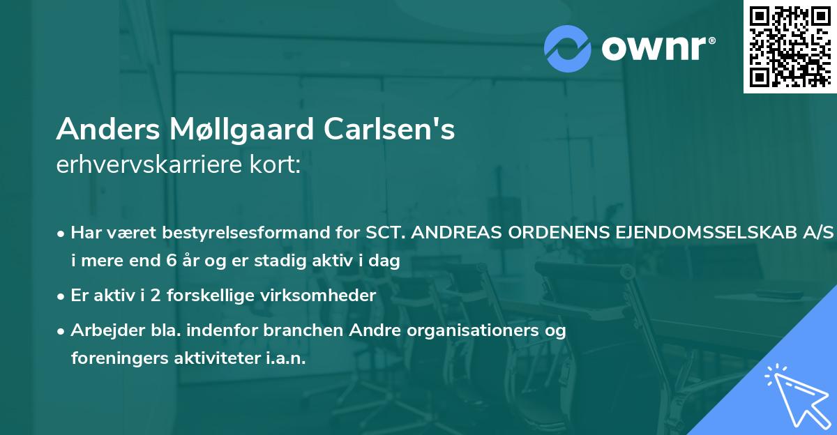Anders Møllgaard Carlsen's erhvervskarriere kort