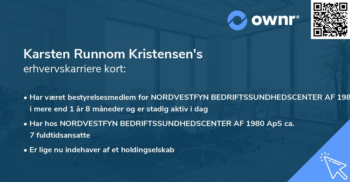 Karsten Runnom Kristensen's erhvervskarriere kort