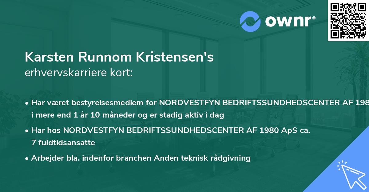 Karsten Runnom Kristensen's erhvervskarriere kort