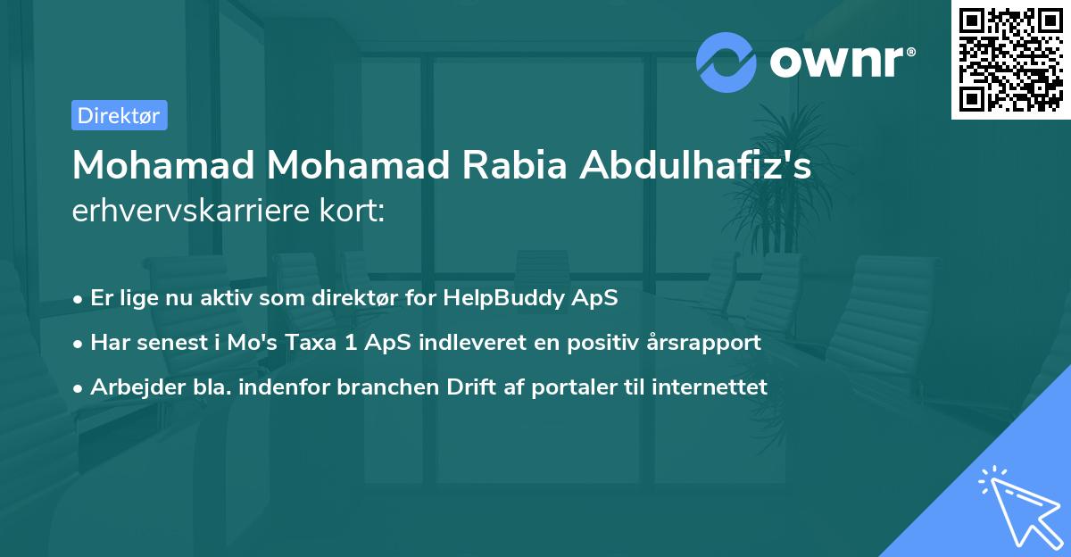 Mohamad Mohamad Rabia Abdulhafiz's erhvervskarriere kort
