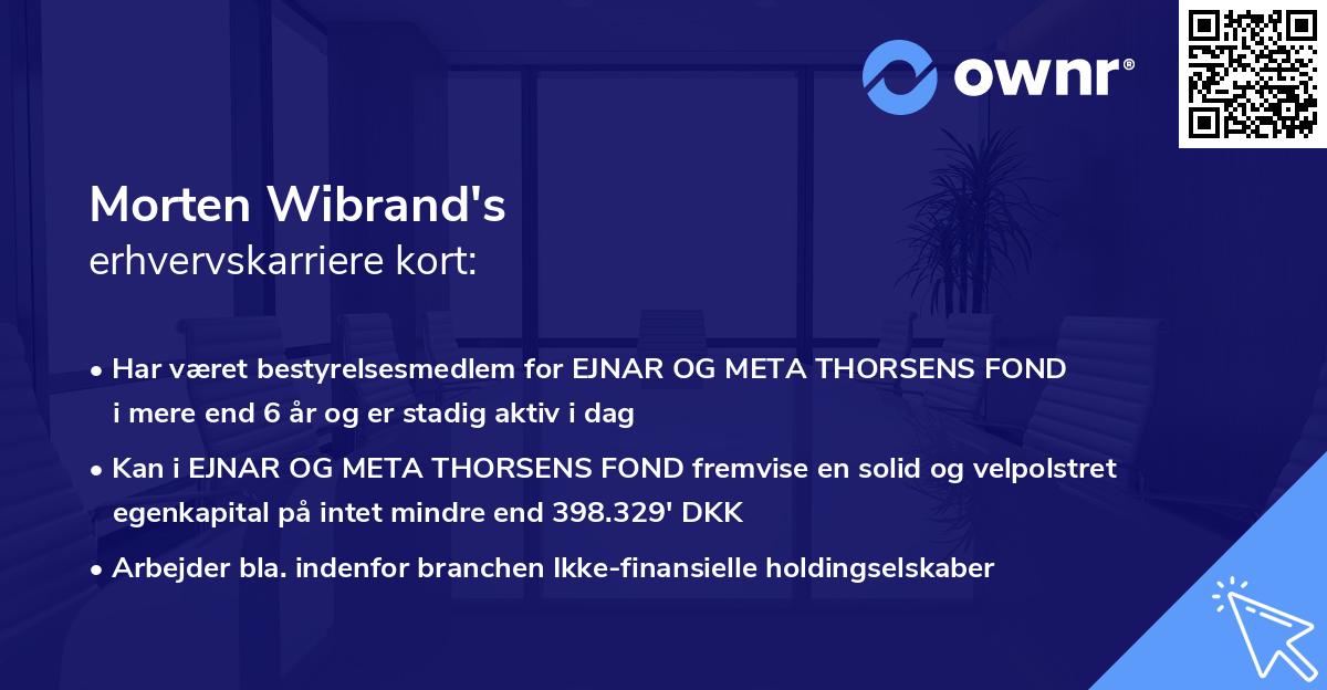 Morten Wibrand's erhvervskarriere kort