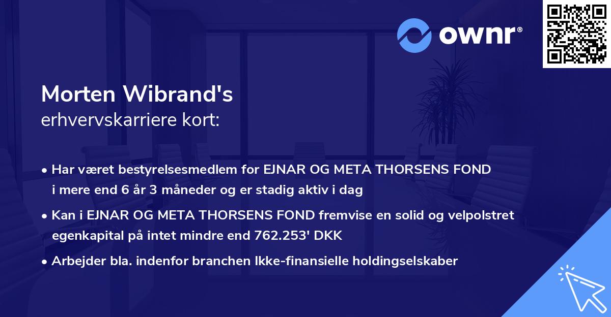 Morten Wibrand's erhvervskarriere kort