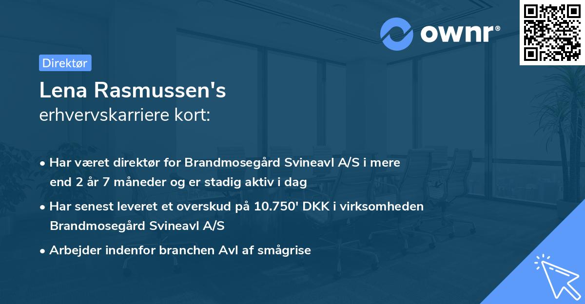 Lena Rasmussen's erhvervskarriere kort