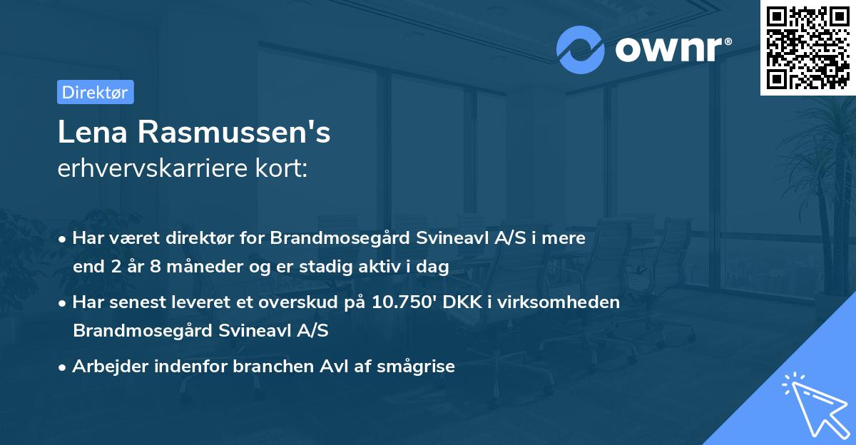 Lena Rasmussen's erhvervskarriere kort
