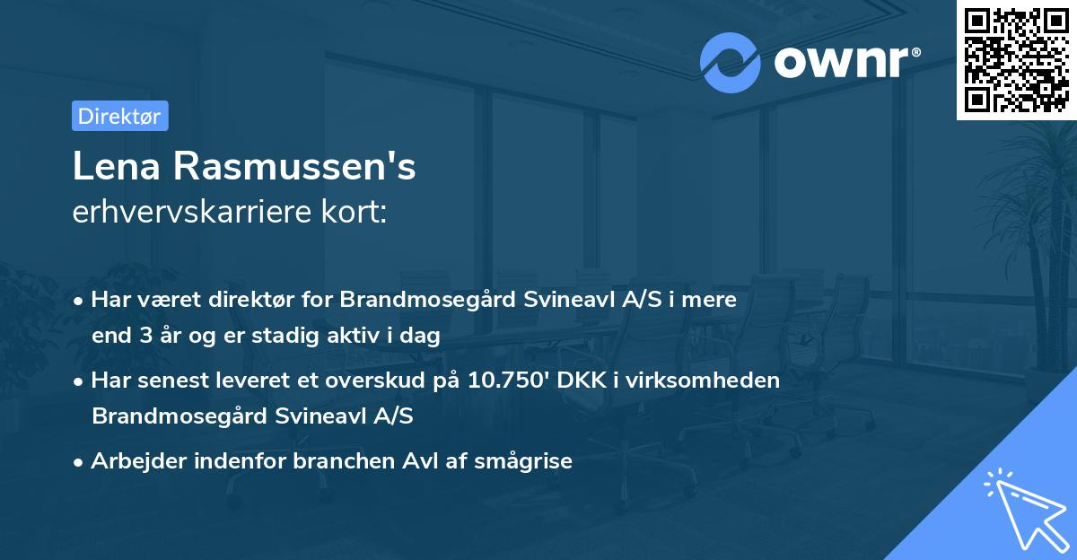 Lena Rasmussen's erhvervskarriere kort