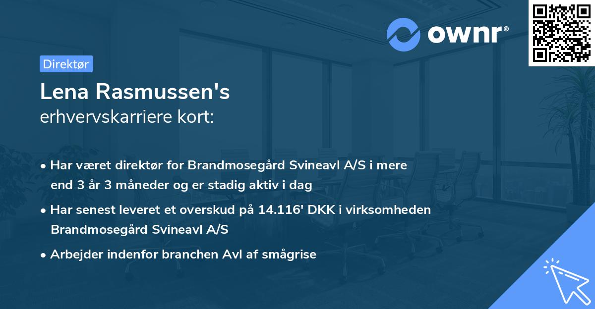 Lena Rasmussen's erhvervskarriere kort