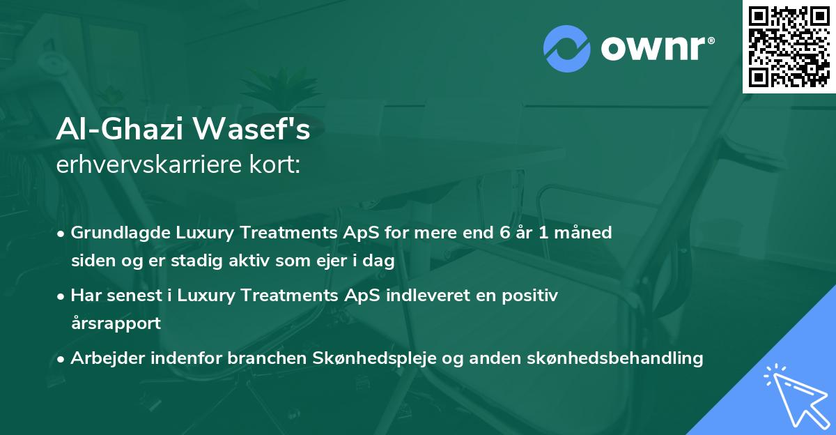Al-Ghazi Wasef's erhvervskarriere kort