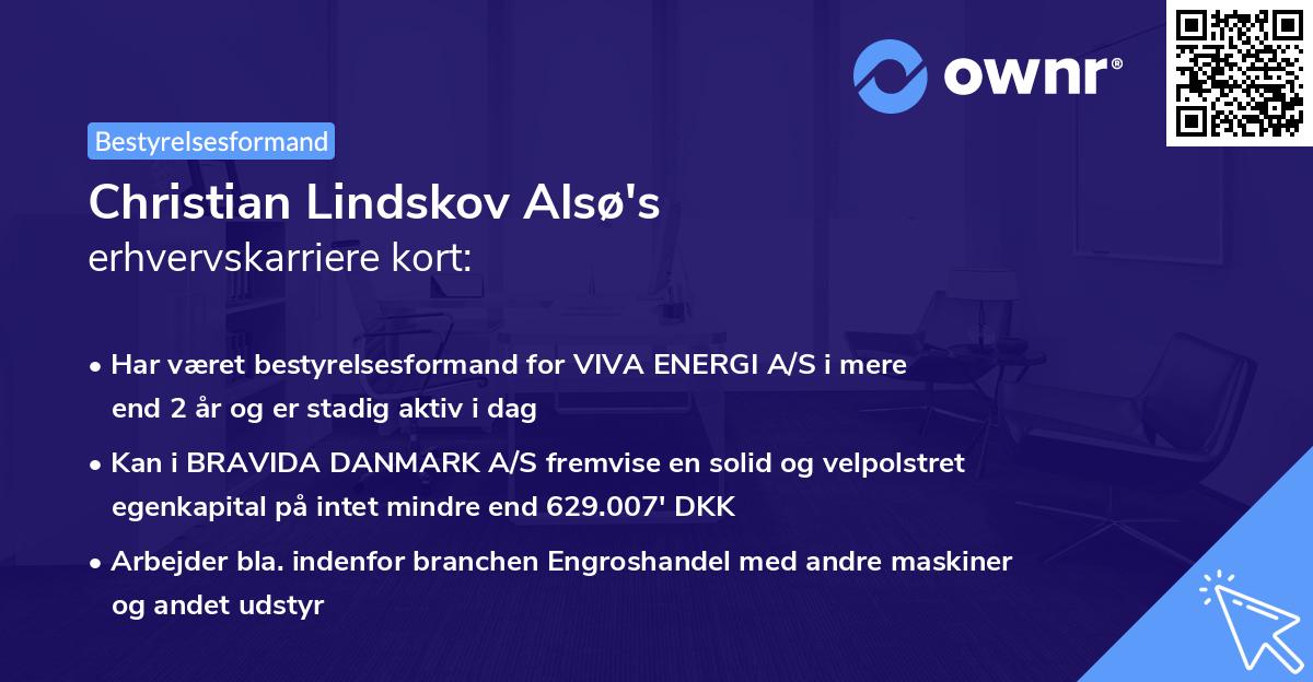 Christian Lindskov Alsø's erhvervskarriere kort