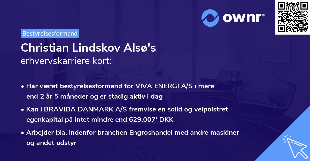 Christian Lindskov Alsø's erhvervskarriere kort