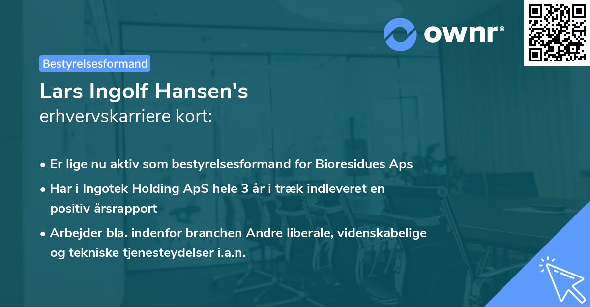 Lars Ingolf Hansen's erhvervskarriere kort
