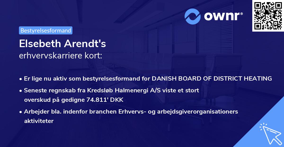 Elsebeth Arendt's erhvervskarriere kort