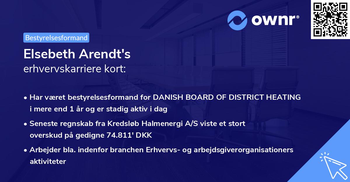 Elsebeth Arendt's erhvervskarriere kort