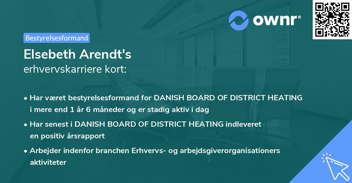 Elsebeth Arendt's erhvervskarriere kort